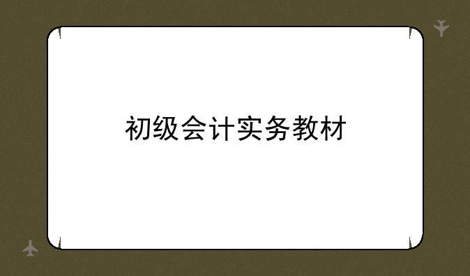 初级会计实务教材