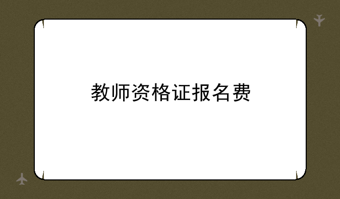 教师资格证报名费