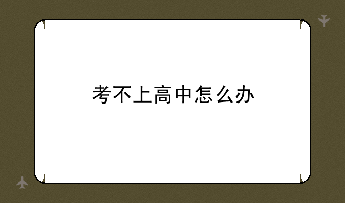 考不上高中怎么办