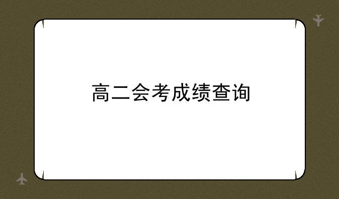 高二会考成绩查询