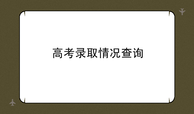 高考录取情况查询
