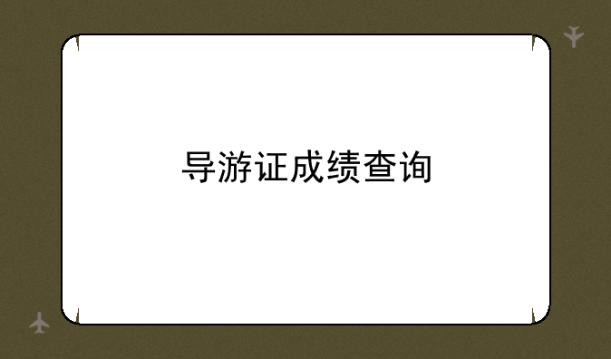 导游证成绩查询