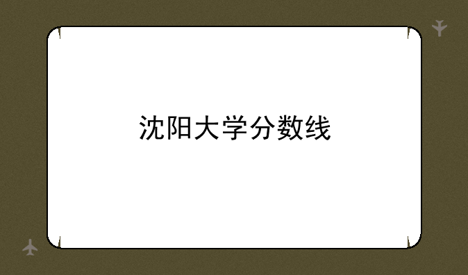 沈阳大学分数线