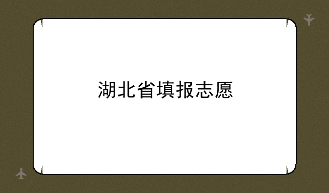 湖北省填报志愿