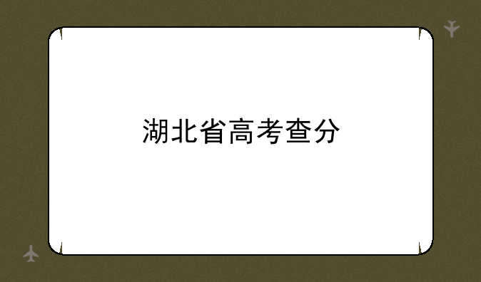 湖北省高考查分