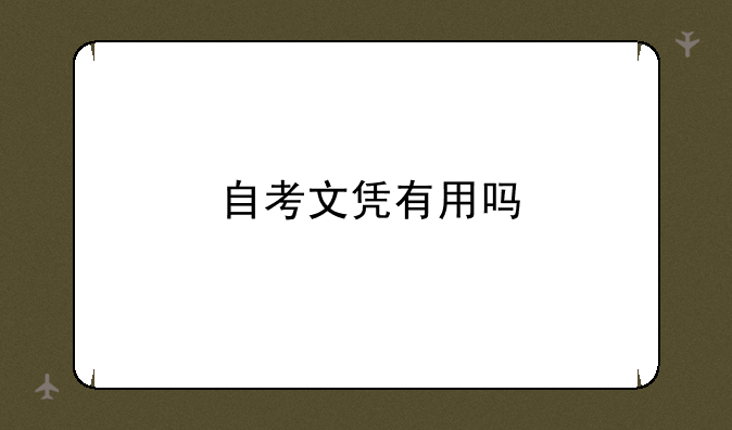 自考文凭有用吗