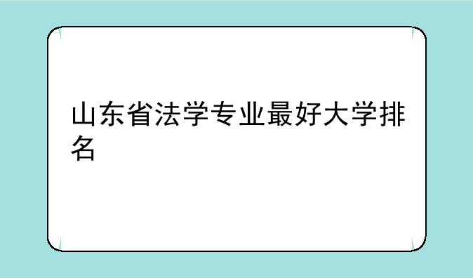 山东省法学专业最好大学排名
