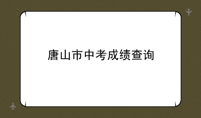 唐山市中考成绩查询