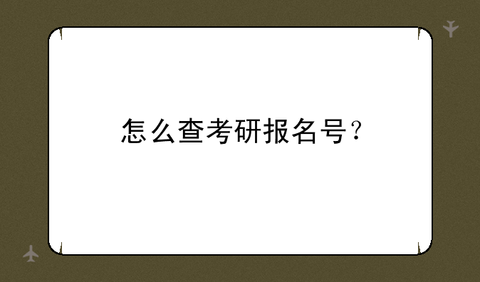 怎么查考研报名号？