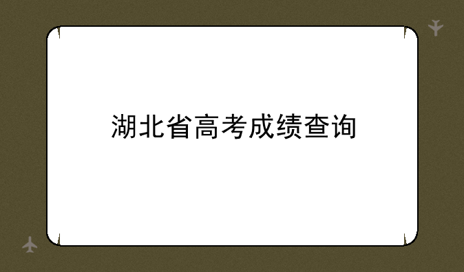 湖北省高考成绩查询