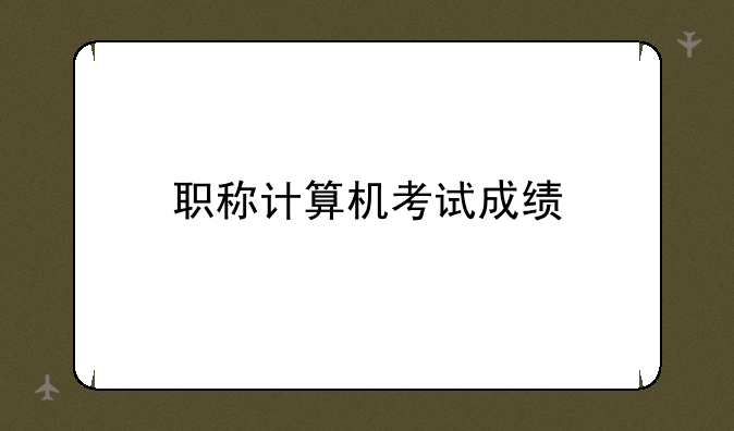 职称计算机考试成绩