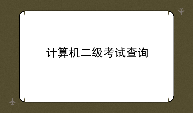 计算机二级考试查询