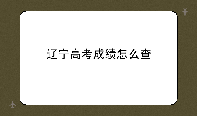 辽宁高考成绩怎么查