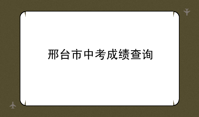 邢台市中考成绩查询