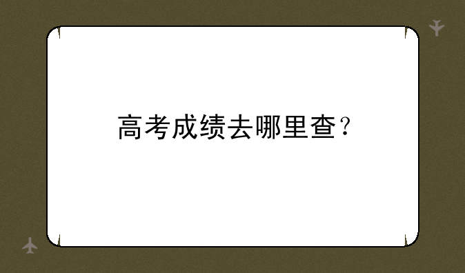 高考成绩去哪里查？