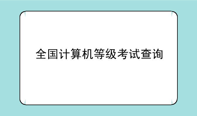 全国计算机等级考试查询