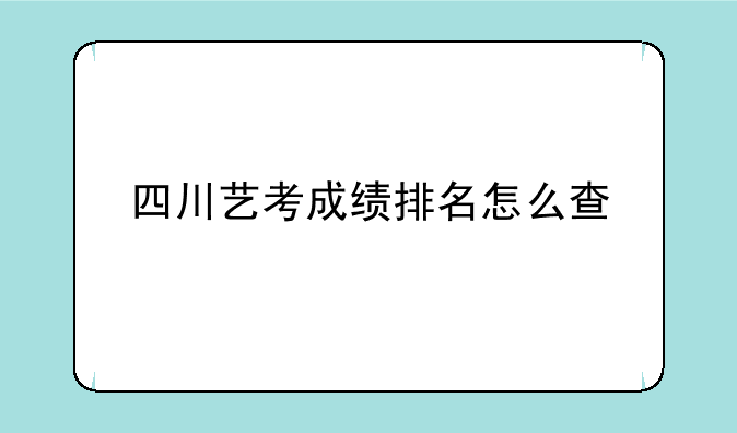 四川艺考成绩排名怎么查
