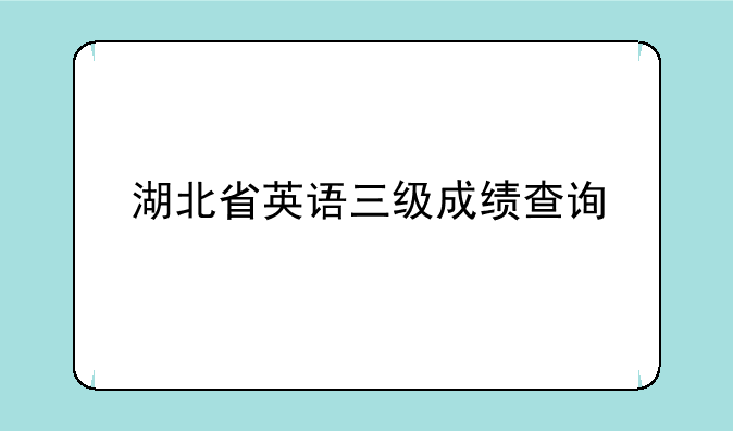 湖北省英语三级成绩查询