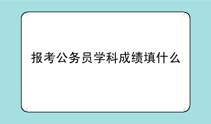 报考公务员学科成绩填什么