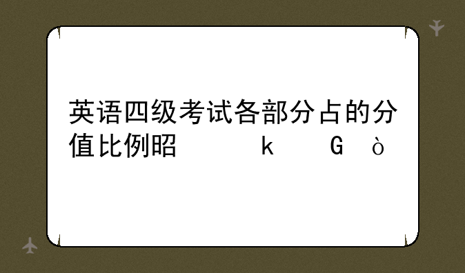 英语四级考试各部分占的分值比例是多少？