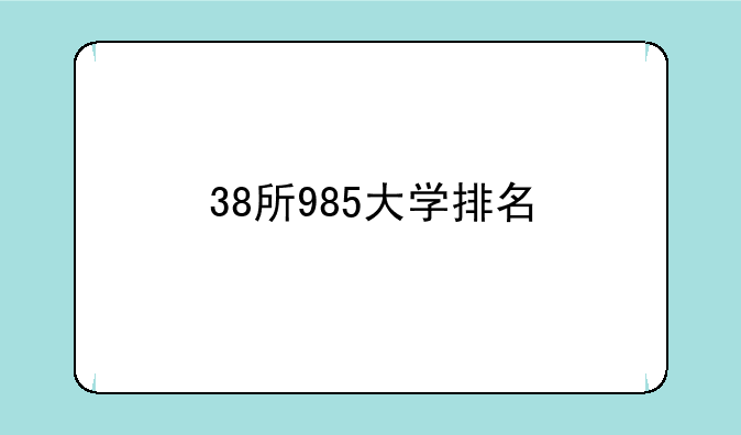 38所985大学排名