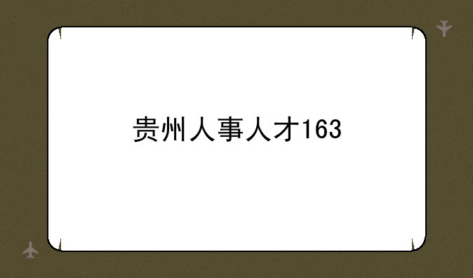 贵州人事人才163